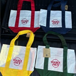 Brand new Trader Joe’s mini tote bags all 4 colors